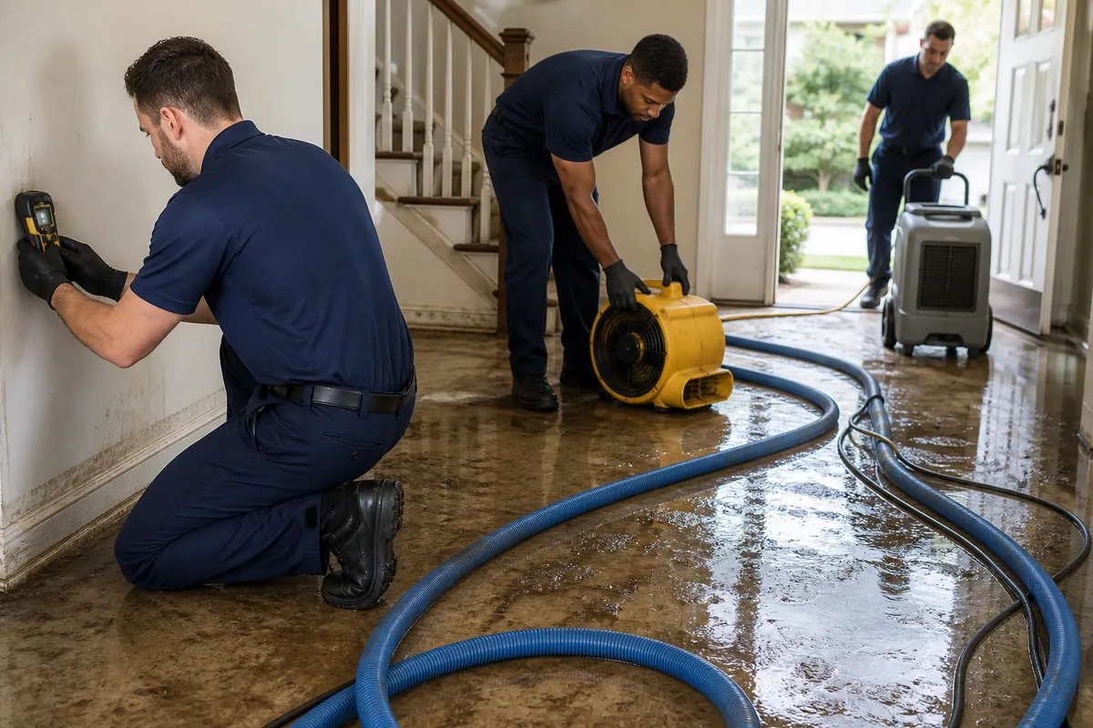 Floodline Restoration Co. crew at work in Elmhurst, NY